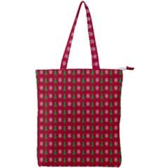 Snowflake Christmas Tree Pattern Double Zip Up Tote Bag