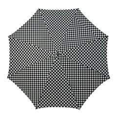 Black And White Checkerboard Background Board Checker Golf Umbrellas by Amaryn4rt