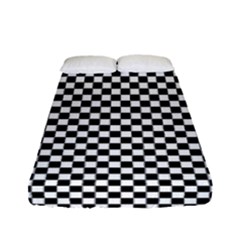 Black And White Checkerboard Background Board Checker Fitted Sheet (full/ Double Size) by Amaryn4rt