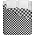 Black And White Checkerboard Background Board Checker Duvet Cover Double Side (California King Size) View1