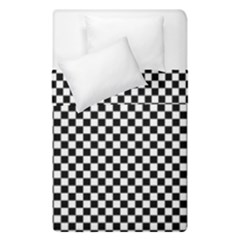 Black And White Checkerboard Background Board Checker Duvet Cover Double Side (single Size) by Amaryn4rt