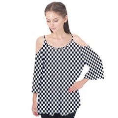 Black And White Checkerboard Background Board Checker Flutter Tees