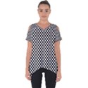 Black And White Checkerboard Background Board Checker Cut Out Side Drop Tee View1