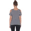 Black And White Checkerboard Background Board Checker Cut Out Side Drop Tee View2