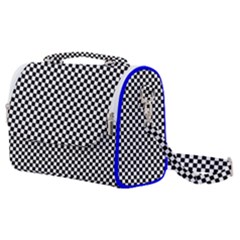 Black And White Checkerboard Background Board Checker Satchel Shoulder Bag by Amaryn4rt