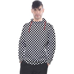 Black And White Checkerboard Background Board Checker Men s Pullover Hoodie