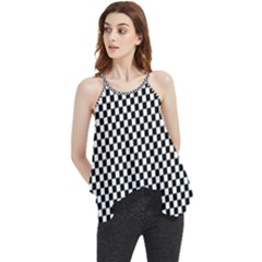 Black And White Checkerboard Background Board Checker Flowy Camisole Tank Top