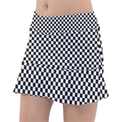 Black And White Checkerboard Background Board Checker Tennis Skorts by Amaryn4rt