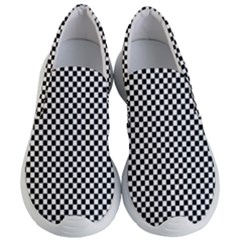 Black And White Checkerboard Background Board Checker Women s Lightweight Slip Ons