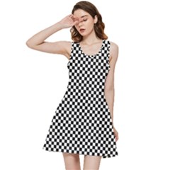 Black And White Checkerboard Background Board Checker Inside Out Racerback Dress