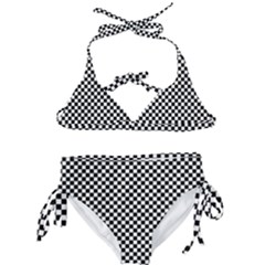 Black And White Checkerboard Background Board Checker Kids  Classic Bikini Set