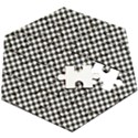 Black And White Checkerboard Background Board Checker Wooden Puzzle Hexagon View2