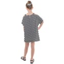 Black And White Checkerboard Background Board Checker Kids  One Piece Chiffon Dress View2