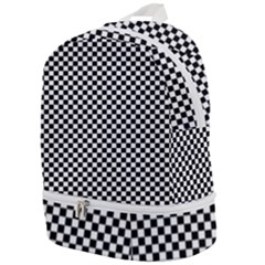 Black And White Checkerboard Background Board Checker Zip Bottom Backpack by Amaryn4rt