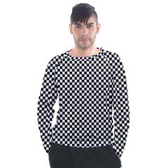 Black And White Checkerboard Background Board Checker Men s Long Sleeve Raglan Tee