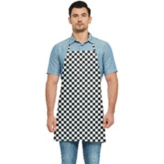 Black And White Checkerboard Background Board Checker Kitchen Apron by Amaryn4rt