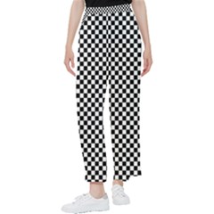 Black And White Checkerboard Background Board Checker Women s Pants 