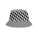 Black And White Checkerboard Background Board Checker Inside Out Bucket Hat (Kids) View1