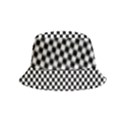 Black And White Checkerboard Background Board Checker Inside Out Bucket Hat (Kids) View2