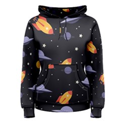 Cosmos Rockets Spaceships Ufos Women s Pullover Hoodie