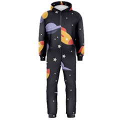 Cosmos Rockets Spaceships Ufos Hooded Jumpsuit (men) 