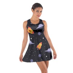 Cosmos Rockets Spaceships Ufos Cotton Racerback Dress