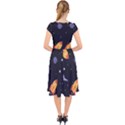 Cosmos Rockets Spaceships Ufos Cap Sleeve Front Wrap Midi Dress View2