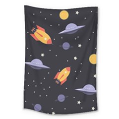 Cosmos Rockets Spaceships Ufos Large Tapestry