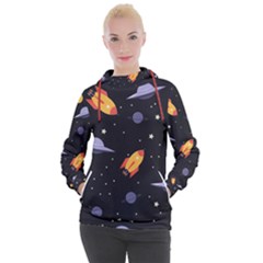 Cosmos Rockets Spaceships Ufos Women s Hooded Pullover