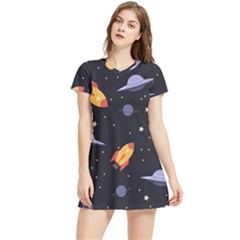 Cosmos Rockets Spaceships Ufos Women s Sports Skirt