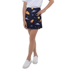 Cosmos Rockets Spaceships Ufos Kids  Tennis Skirt by Amaryn4rt