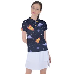 Cosmos Rockets Spaceships Ufos Women s Polo Tee