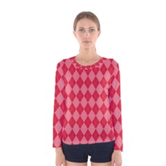 Red Diamonds Women s Long Sleeve Tee