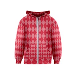 Red Diamonds Kids  Zipper Hoodie by ArtsyWishy