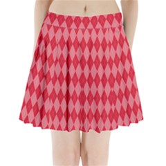 Red Diamonds Pleated Mini Skirt by ArtsyWishy