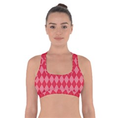 Red Diamonds Cross Back Sports Bra by ArtsyWishy