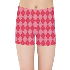 Red Diamonds Kids  Sports Shorts by ArtsyWishy