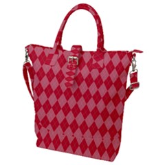 Red Diamonds Buckle Top Tote Bag