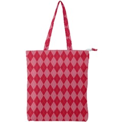 Red Diamonds Double Zip Up Tote Bag