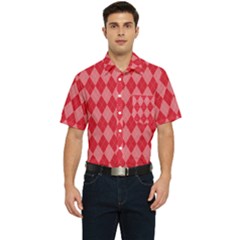 Red Diamonds Men s Short Sleeve Pocket Shirt 