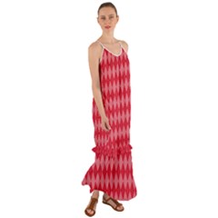 Red Diamonds Cami Maxi Ruffle Chiffon Dress