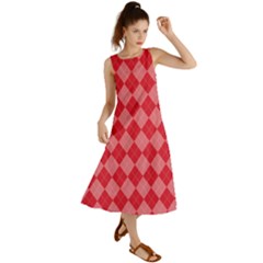 Red Diamonds Summer Maxi Dress