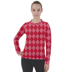 Red Diamonds Women s Pique Long Sleeve Tee