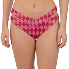 Red Diamonds Double Strap Halter Bikini Bottom