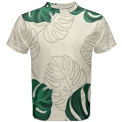 Green Monstera Leaf Illustrations Men s Cotton Tee by HermanTelo