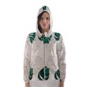 Green Monstera Leaf Illustrations Women s Hooded Windbreaker View1