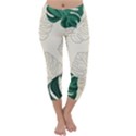 Green Monstera Leaf Illustrations Capri Winter Leggings  View1