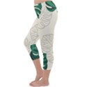 Green Monstera Leaf Illustrations Capri Winter Leggings  View2