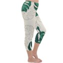 Green Monstera Leaf Illustrations Capri Winter Leggings  View3