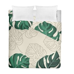 Green Monstera Leaf Illustrations Duvet Cover Double Side (full/ Double Size)